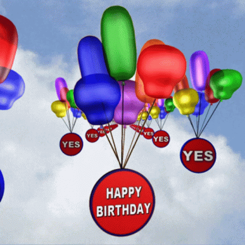 Happy Birthday Balloons Balloons For Birthday GIF