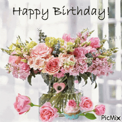 Happy Birthday Flowers GIF