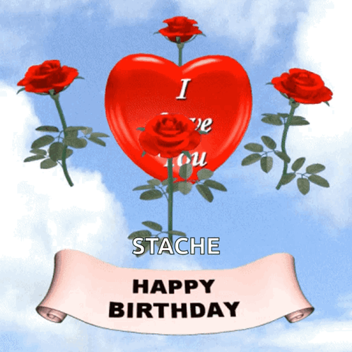 Happy Birthday I Love You Birthday Red Roses GIF