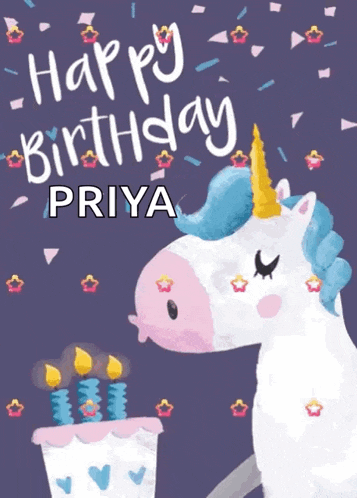 Happy Birthday Unicorn GIF