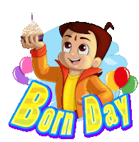 Happy Born Day Chhota Bheem Sticker