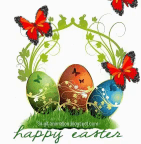 Happy Easter Butterflies GIF