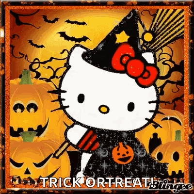 Happy Halloween Hello Kitty GIF