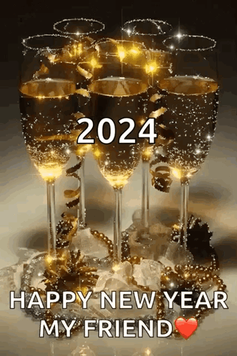 Happy New Year Champagne GIF