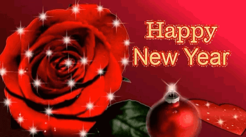 Happy New Year Rose GIF