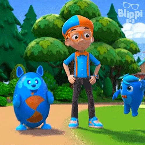 Hugging Blippi GIF