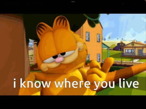 I Know Where You Live Garfield GIF