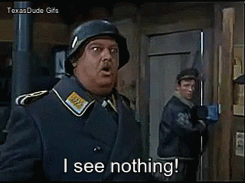 I See Nothing Sgt Schultz GIF