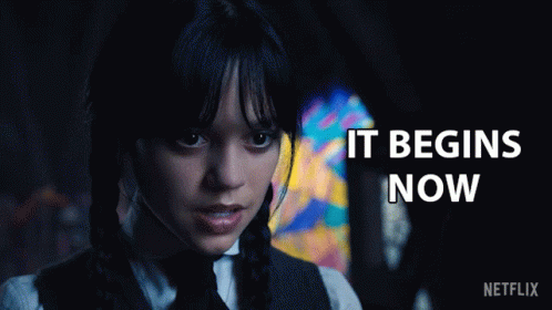 It Begins Now Wednesday Addams GIF