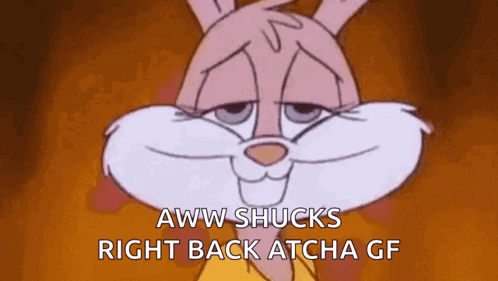 Jeez Shucks Thanks Babs Bunny GIF