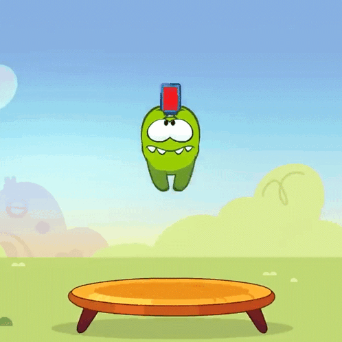 Jumping On Trampoline Om Nom GIF