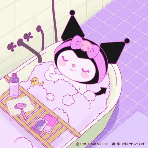 Kuromi Kuromi Bath GIF