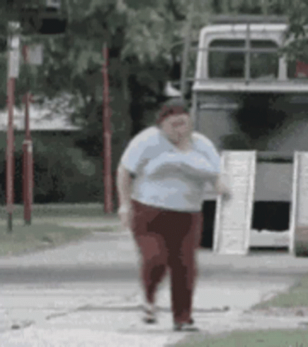 Large Woman Fast Running GIF