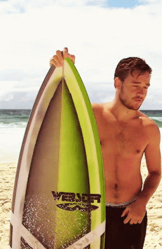 Liam Payne Surfing At The Beach GIF
