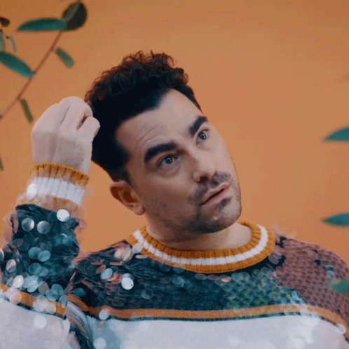 Looking Up Dan Levy GIF