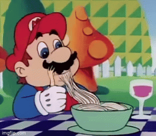 Mario Eating Spaghetti Impastable GIF