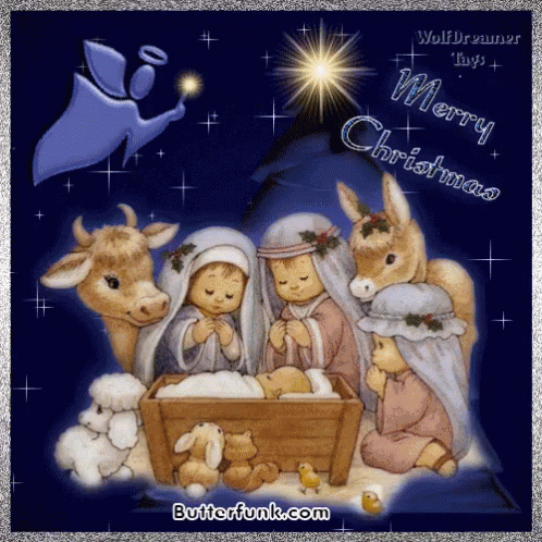 Merry Christmas Nativity Scene GIF