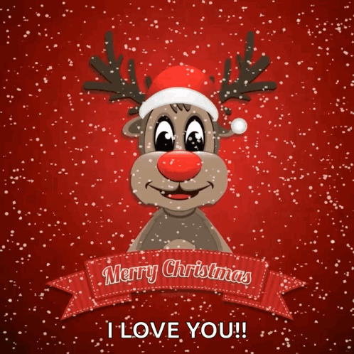 Merry Christmas Reindeer GIF