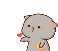 Mochi Mochi Kiss Mochi Mochi Grey Cat Kiss Sticker