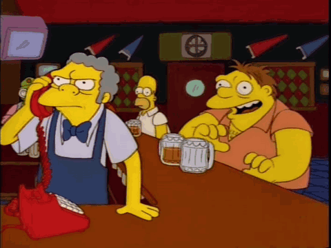 Moe Szyslak Barney Gumble GIF