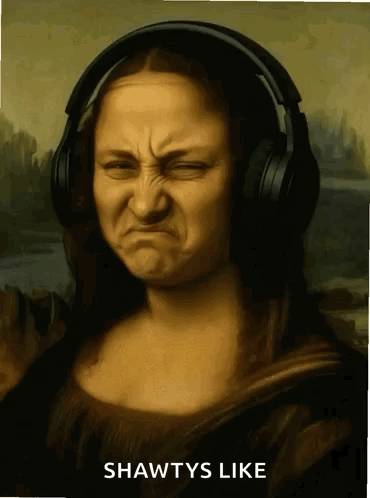 Mona Lisa Headphone GIF
