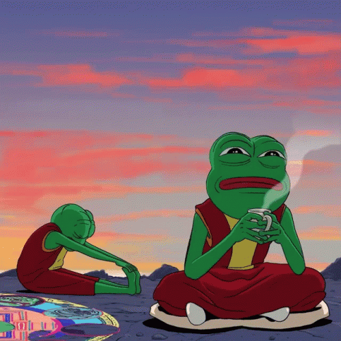 Morning Streching Monk Coffee GIF