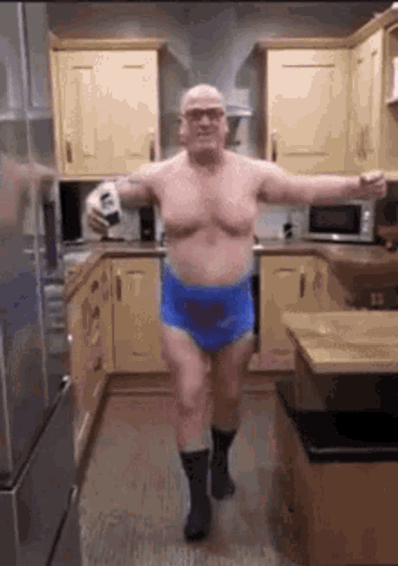 Naked Man Dancing In Underwear GIF