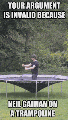 Neil Gaiman Trampoline GIF