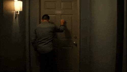 Nervous Knocks Door GIF