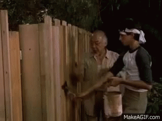 Paint The Fence Hands Up Hands Down GIF