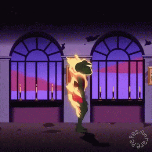 Pepe The Frog Fire Punch GIF