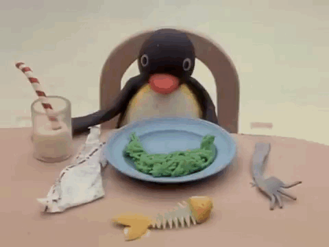 Pingu Pingu Eating His Spaghetti GIF