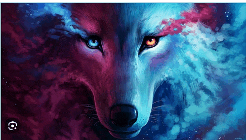 Pink And Blue Wolf Meme