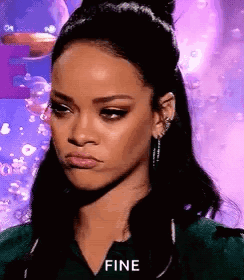 Pouting Rihanna GIF