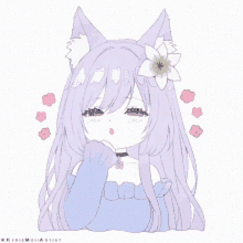 Purple Cat Anime Girl GIF