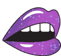 Purple Purple Glitter Lips Sticker