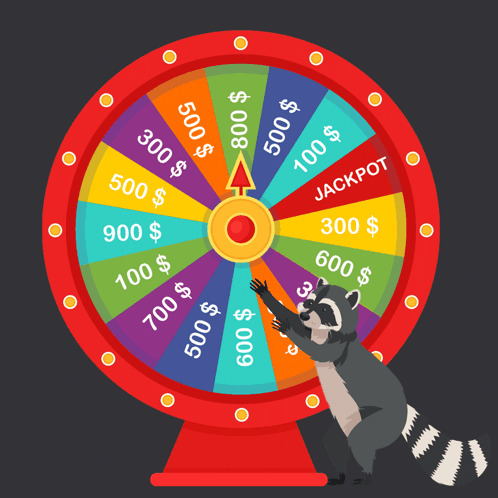 Raccoon With Wheel Spin Raccoon Spin The Wheel GIF