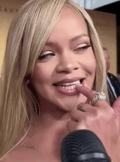 Rihanna Nail Bite GIF