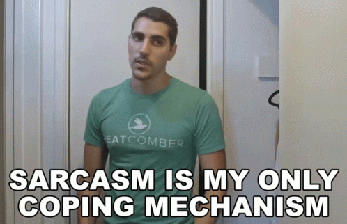 Sarcasm Is My Only Coping Mechanism Rudy Ayoub GIF