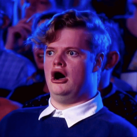 Shocked Horrified Face Movie Theater Action Expression Reaction Mouth Amazed Look GIF