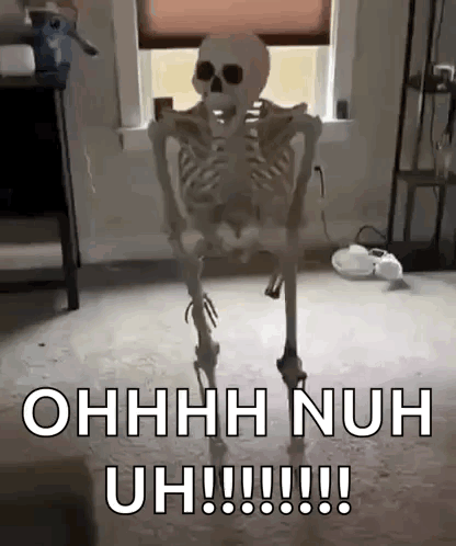Skeleton Nuh Uh GIF