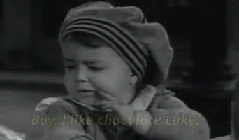 Spanky I Like Chocolate Cake GIF