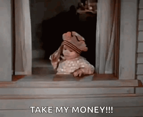 Spanky Throwing Money GIF