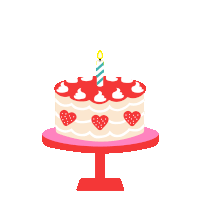 Strawberry Shortcake Birthday Cake Sticker