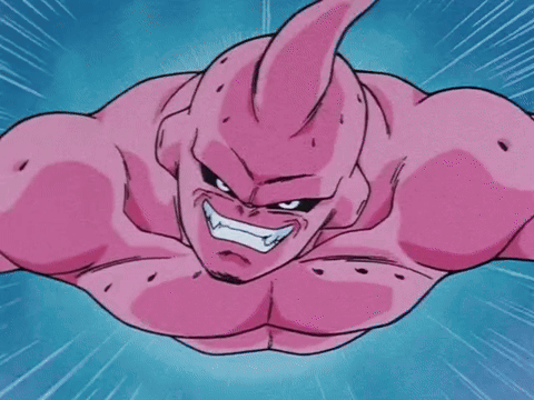 Super Buu Laughing GIF