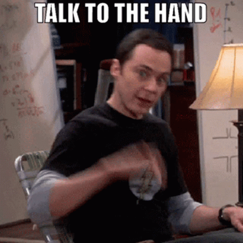 Talk To The Hand Stop GIF