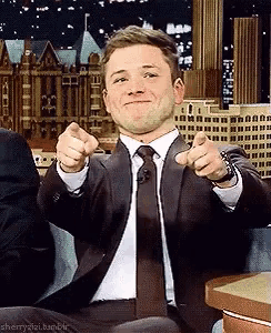 Taron Egerton Pointing GIF