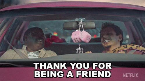 Thank You For Being A Friend Chris Carey GIF