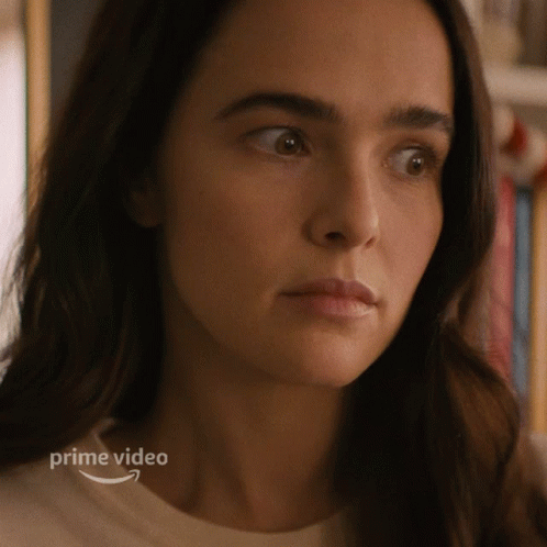 Thinking Zoey Deutch GIF
