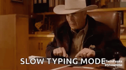 Twin Peaks Old People Typing GIF
